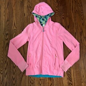 Ivivva by Lululemon, reversible hodded, athletic jacket.